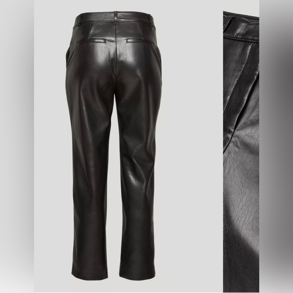 Aritzia Babaton Command Cropped Pant Mid-rise Vegan Leather pants size 4 - Picture 5 of 10